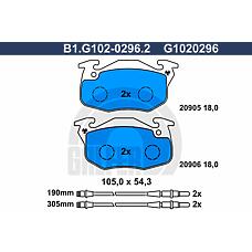 GALFER B1.G102-0296.2 (425120 / 425092 / 425091) колодки тормозные дисковые
