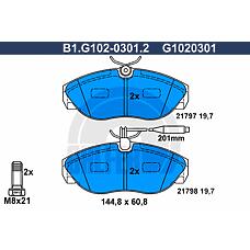 GALFER B1.G102-0301.2 (425116 / 425117 / 9945788) колодки тормозные дисковые