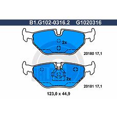 GALFER B1.G102-0316.2 (34211161455 / 34211160340 / 34211160533) колодки тормозные дисковые