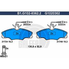 GALFER B1-G102-0362-2 (425131 / 425131G1020362 / 425268) колодки торм.пер. / дат.