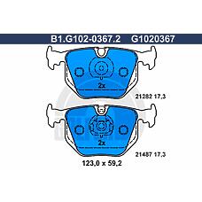 GALFER B1.G102-0367.2 (34211164581 / 34216761248 / 34211164582) колодки тормозные дисковые