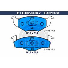 GALFER B1-G102-0408-2 (6N0698151 / 6N0698151C / G1020408) колодки торм.пер.