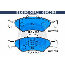 GALFER B1.G102-0467.2 (1130715 / 1206062 / 1111857) колодки тормозные дисковые