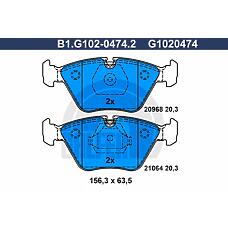 GALFER B1.G102-0474.2 (34111162535 / 34111160450 / 34111159279) колодки тормозные дисковые