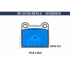 GALFER B1.G102-0510.2 (272407 / 8628240) колодки тормозные дисковые