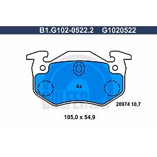 GALFER B1.G102-0522.2 (425196 / 425271 / 425146) колодки тормозные дисковые