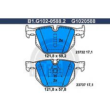 GALFER B1.G102-0588.2 (34216763043 / 34216763044 / 34212339277) колодки тормозные дисковые