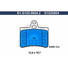 GALFER B1.G102-0604.2 (425217 / 425290 / 425334) колодки тормозные дисковые