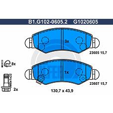 GALFER B1.G102-0605.2 (4704578 / 5581083E00 / 1605976) колодки тормозные дисковые