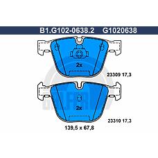 GALFER B1-G102-0638-2 (34116763305 / 34212284685 / 34212339291) колодки торм.зад.