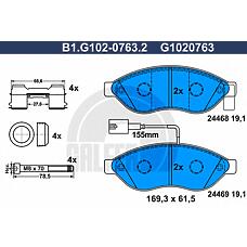 GALFER B1.G102-0763.2 (425355 / 425356 / 425461) колодки тормозные