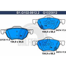 GALFER B1.G102-0812.2 (45022SEAE01 / 45022SEAE01G1020812 / G1020812) колодки тормозные дисковые