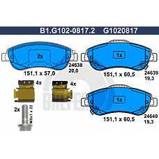 GALFER B1-G102-0817-2 (45022SWWG01 / 45022SWWG01G1020817 / 45022T1EG00) колодки торм.пер. / дат.