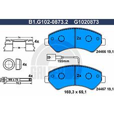 GALFER B1-G102-0873-2 (425375 / 425376 / 425464) колодки торм.пер.