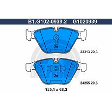 GALFER B1.G102-0939.2 (34116780711 / 34116794917 / 34116780711G1020939) колодки тормозные дисковые
