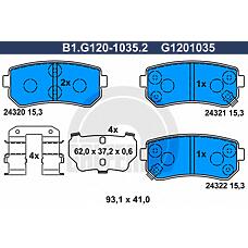 GALFER B1.G120-1035.2 (583021GA00 / 583021HA00 / 583021HA10) колодки тормозные дисковые