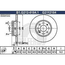 GALFER B1.G212-0184.1 (51806099 / 55700398 / 55700918) диск тормозной