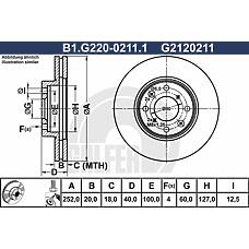 GALFER B1.G220-0211.1 (5531162J00 / 93192978 / 4708241) диск тормозной