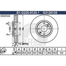 GALFER B1.G226-0120.1 (4246W8 / 4246W2 / 424917) диск тормозной