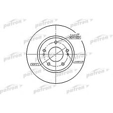 PATRON PBD4494 (4615A115 / MR510965 / MR510966) диск тормозной передн. mitsubishi: airtrek / Lancer (Лансер) / spase runner / Outlander (Аутлендер) 2.0 / 2.4 03-