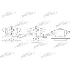 PATRON PBP1495 (272343 / 2723435 / 272370) колодки тормозные дисковые передн volvo: c70 кабрио 98-05, c70 купе 97-02, s70 97-00, v70 I универсал 97-00
