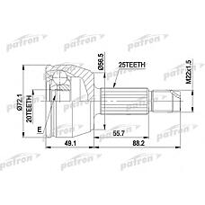 PATRON PCV1283 (1003548 / 1078670) шрус наружн к-кт 25x56.5x20 ford: Fiesta (Фиеста) IV 1.3 08 / 95-01 / 02, Ka (Ка) 1.3 09 / 96-, mazda: 121 1.3 03 / 96-, ркпп