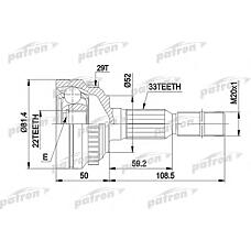 PATRON PCV1287A (0374002 / 090538427 / 374002) шрус наружн к-кт [с abs] opel: Astra (Астра) g 1.4 / 1.6 / 1.7td 98-