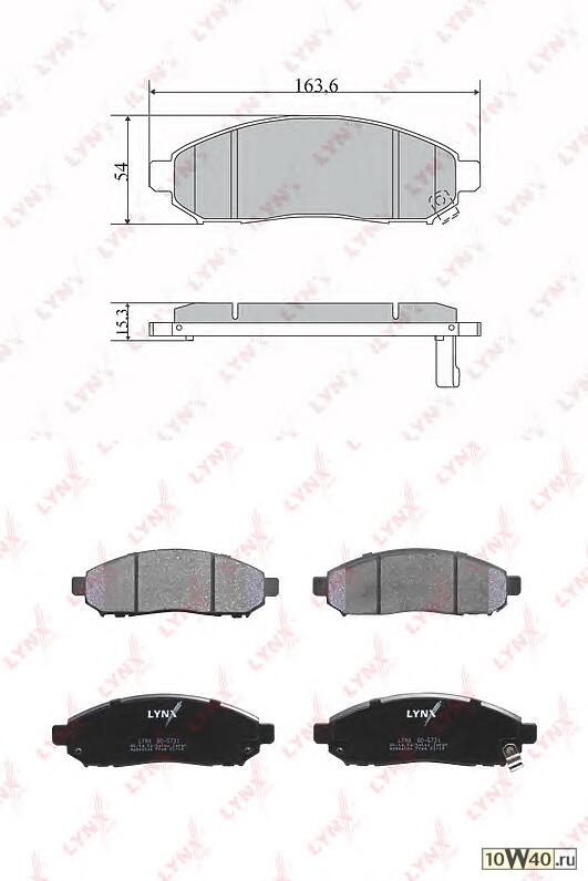 Колодки тормозные передние подходит для NISSAN Murano(Z50) 3.5 03 / Navara(D40) 2.5D 05 / Pathfinder(R51) 05 BD-5731