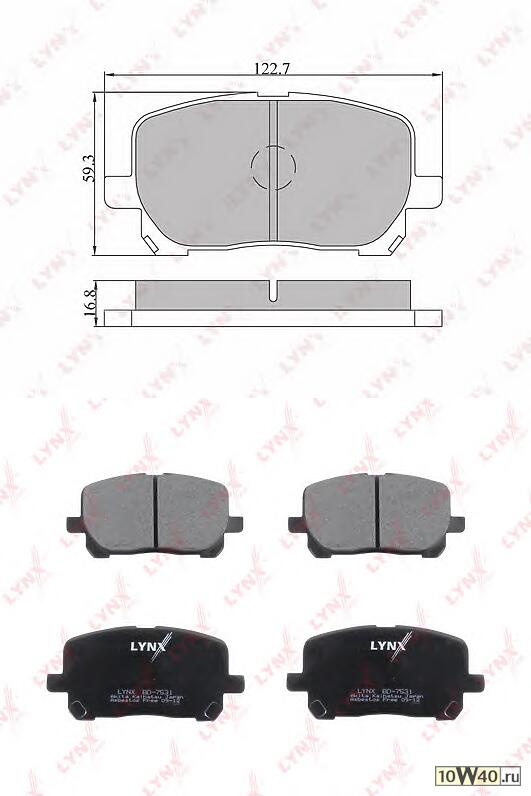 Колодки тормозные передние подходит для TOYOTA Avensis Verso (AKE) 2.0-2.0D 01 BD-7531