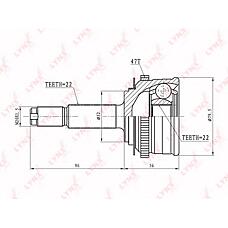 LYNXAUTO co-1802a (104012 / 12001601 / 12001700) шрус наружный Chevrolet (Шевроле) Lacetti (Лачети) 1.4 05> Daewoo (Дэу) kalos 1.5 97>