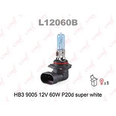 LYNXauto L12060B (032527 / 0473 / 0650) лампа галогеновая hb3 9005 12v 60w p20d supe white l12060b