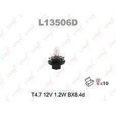 LYNXAUTO L13506D (0986GL0186 / 109095015 / 12625) лампа накаливания панели приборов t4.7 12v 1.2w bx8.4d