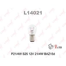 LYNXauto L14021 (004772121 / 008529100000 / 0210209) лампа накаливания p21 / 4w s25 12v 21 / 4w baz15d l14021