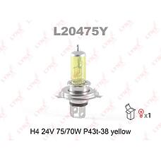 LYNXAUTO l20475y (0468E / 0499E / 13342MDBVB1) лампа галогенная h4 24v 75 / 70w p43t-38 yellow