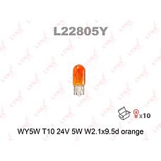 LYNXAUTO l22805y (17197 / 2845 / 284502B) лампа накаливания wy5w t10 24v 5w w2 1x9 5d orange