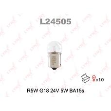 LYNXAUTO L24505 (002071241 / 0211303 / 06916) лампа накаливания задние габариты, номерной знак и салон r5w 24v (ba15s)\