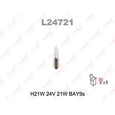 LYNXauto L24721 (1987302533 / 24356 / 24356CP) лампа накаливания h21w 24v 21w bay9s l24721