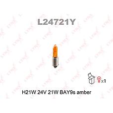 LYNXAUTO l24721y (24356CP / L14721) лампа накаливания h21w 24v 21w bay9s amber
