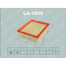 LYNXAUTO la-1009 (06C133843 / 0986AF2106 / 109043015) фильтр воздушный Audi (Ауди) a4(8e2) 1.6-3.0 00-04 / a4(8ec)1.6-3.2 04>