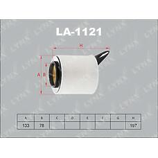 LYNXauto LA-1121 (13717532754 / 45877 / 500936015) фильтр воздушный подходит для BMW (БМВ) 1 (e81) 04 / 3 (e90) 05 la-1121