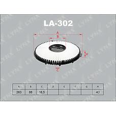 LYNXAUTO LA302 (1987429159 / 2005597 / 4S1047) фильтр воздушный