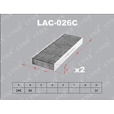 LYNXauto LAC-026C (27274WF725 / 272751W725 / 2727531U01) фильтр салонный угольный (комплект 2 шт.)