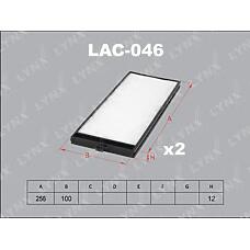 LYNXauto LAC-046 (09HY05 / 09HY18 / 15212121) фильтр салонный (комплект 2 шт.) подходит для  Accent (Акцент) 00 / Getz (Гетц) 02 lac-046