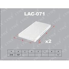 LYNX AUTO LAC-071 (1645 / 21KIK17 / 645) фильтр салонный (комплект 2 шт.)