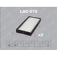 LYNXAUTO lac-079 (09KI07 / 0K9A / 0K9A4) фильтр салонный (комплект 2 шт.)  Clarus (Кларус) 96> / Rio (Рио) 00-05