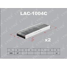 LYNXAUTO lac-1004c (103364 / 110547015 / 110547755) фильтр салонный угольный (комплект 2 шт.) Audi (Ауди) a6 04> / r8 07> / allroad 06>