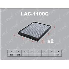 LYNXAUTO lac-1100c (101201 / 101243 / 101255) фильтр салонный угольный (комплект 2 шт.) BMW (БМВ) 5(e39) 95-03