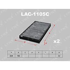 LYNX AUTO LAC-1105C (101319 / 1585 / 20922070) фильтр салонный угольный (комплект 2 шт.)
