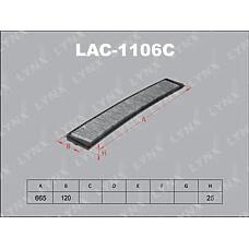LYNXauto LAC-1106C (101103 / 101303 / 12711) фильтр салонный угольный подходит для BMW (БМВ) 3(e46) 98-05 / x3(e83) 04 lac-1106c