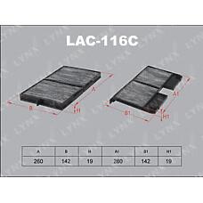 LYNXauto LAC-116C (11315 / 8888033010 / 8888033020) фильтр салонный угольный (комплект 2 шт.)